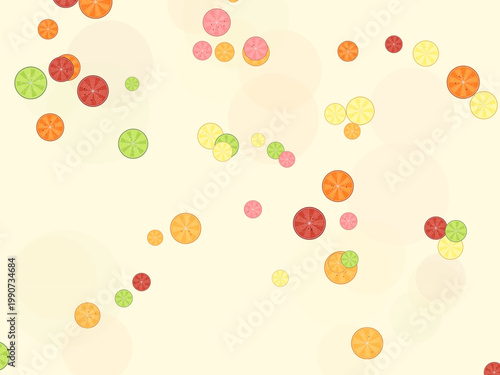 Lemon Orange Lime Citrus Slice Pattern Design