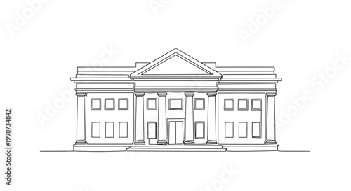 Classic Building with Columns and Facade.