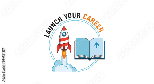 launch your career education rocket book icon