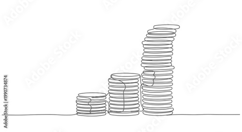 Stack of coins growing higher.