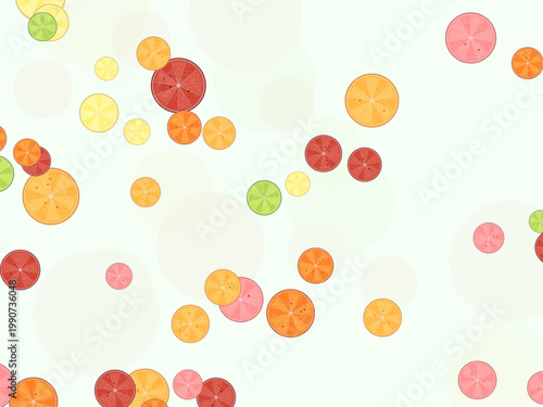 Citrus Slices Fruit Pattern Fresh Summer Background
