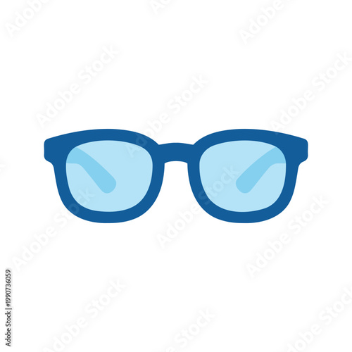 Simple blue eyeglasses with rounded lenses and frames for optical correction or sun protection