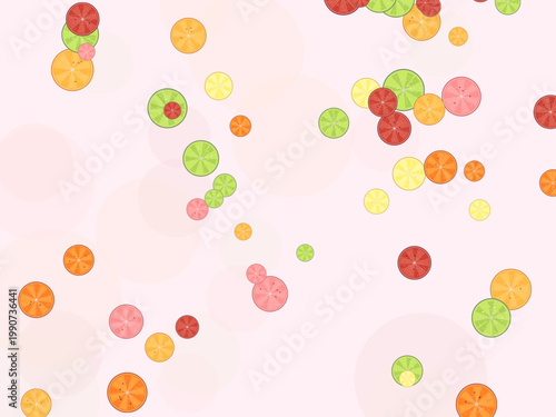 Fresh Juicy Citrus Slices Fruit Pattern Design Backdrop
