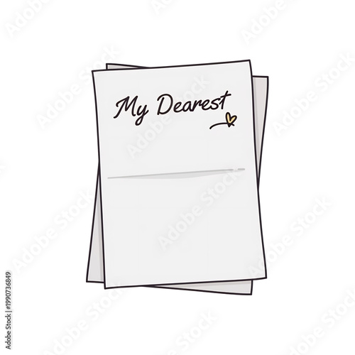 Stack of letters labeled my dearest in handwritten style. 
