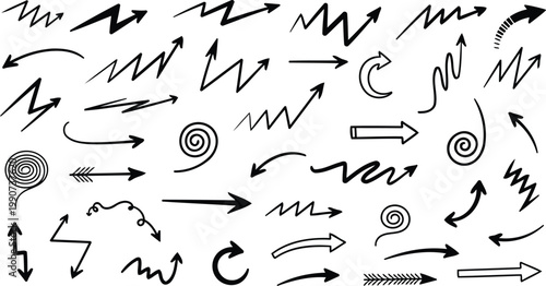 Illustration of Hand drawn arrows and pointers