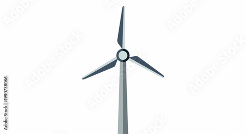 Modern wind turbine generating clean renewable energy against a plain background