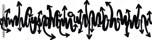 Illustration of Arrows pointing up and down in abstract design