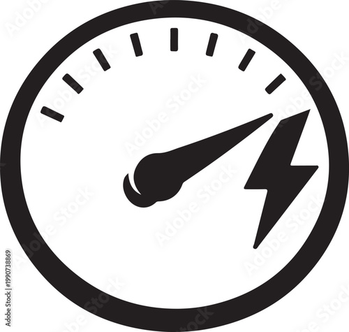 Voltage meter icon minimal electric measurement device symbol clean modern vector design tool