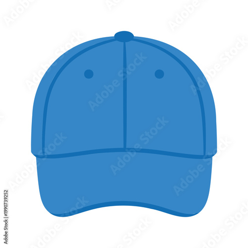 Simple light blue baseball cap illustration on a white background for sports enthusiasts