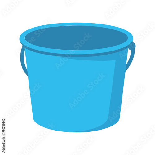 Illustration of a light blue bucket used for carrying liquids or solids