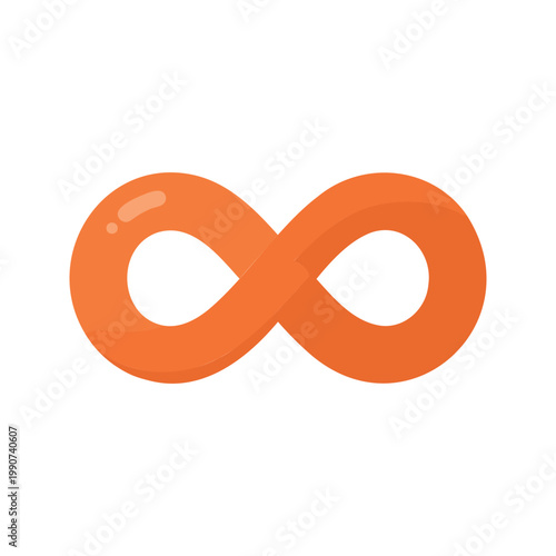 Vibrant orange infinity symbol conveying endless possibilities and boundless potential