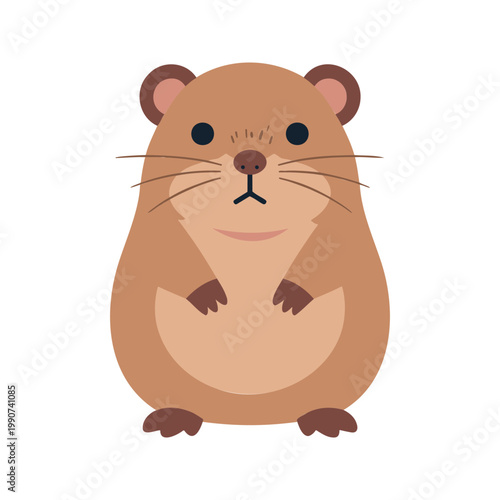 This adorable hamster illustration features a simplistic design and a tan color scheme on a solid white backdrop, making it visually appealing to