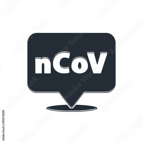 Black Corona virus 2019-nCoV on location icon isolated on white background. Bacteria and germs, cell cancer, microbe, fungi. Vector