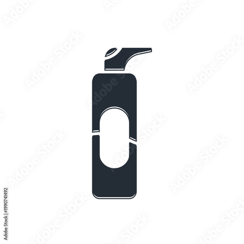 Black Spray can for hairspray, deodorant, antiperspirant icon isolated on white background. Vector