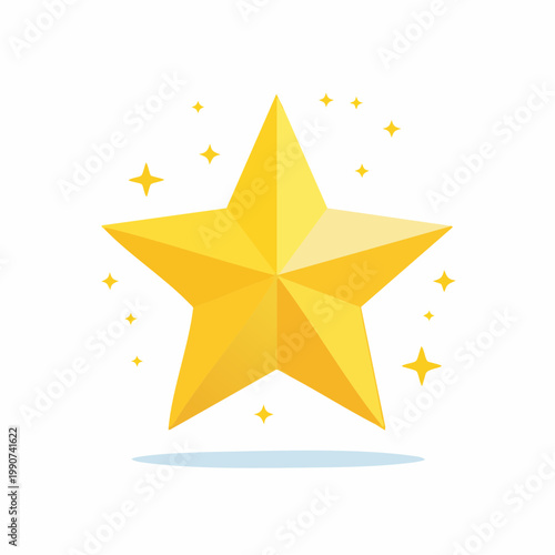 お気に入りや成功を示すきらめく星のシンプルなフラットベクターアイコン