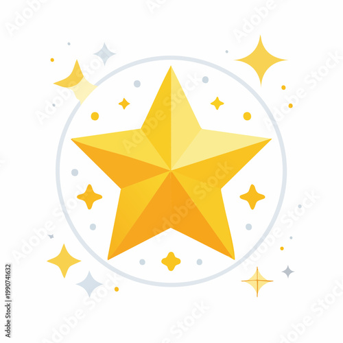 お気に入りや成功を示すきらめく星のシンプルなフラットベクターアイコン