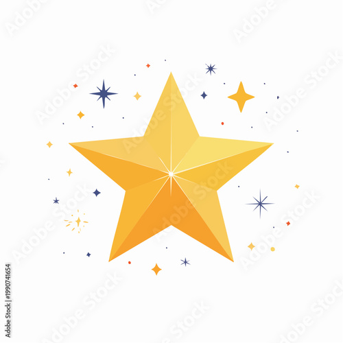 お気に入りや成功を示すきらめく星のシンプルなフラットベクターアイコン