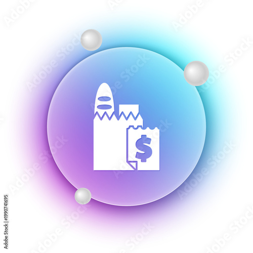 White Online ordering and fast food delivery icon isolated on white background. Blue and purple gradient circle background. Vector
