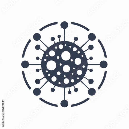 感染症や病原体を示すウイルス細胞のシンプルなフラットベクターアイコン