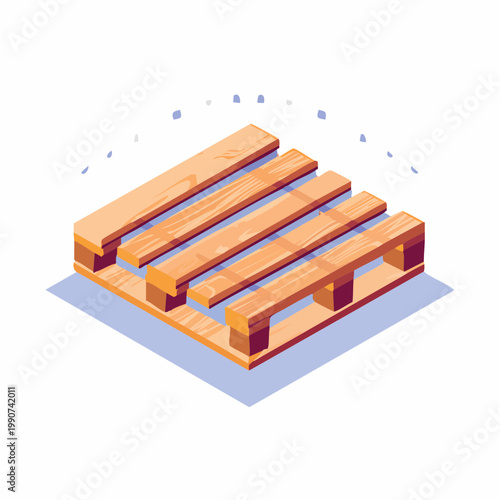 物流や倉庫作業を示す木製パレットのシンプルなフラットベクターアイコン