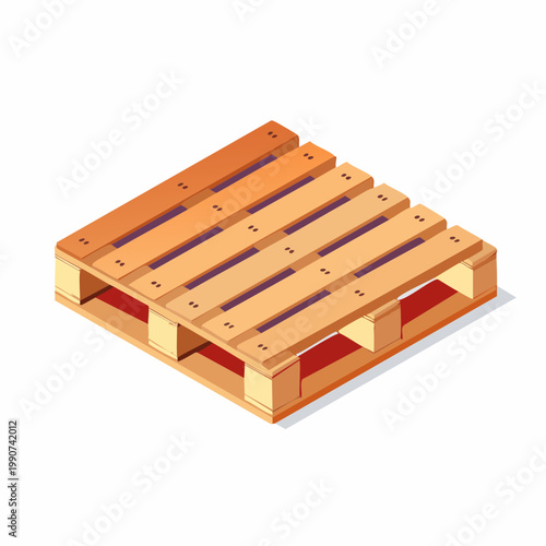 物流や倉庫作業を示す木製パレットのシンプルなフラットベクターアイコン