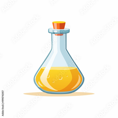 化学実験や錬金術を示すフラスコのシンプルなフラットベクターアイコン