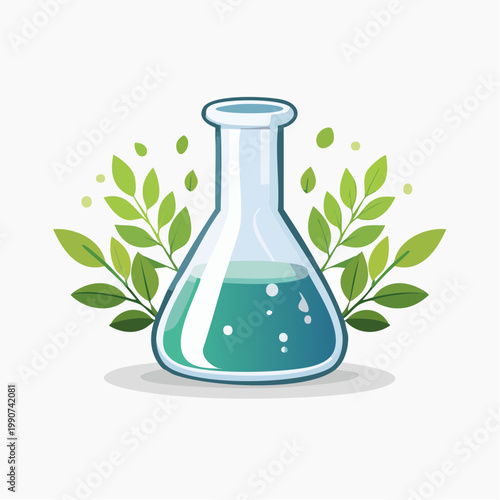 化学実験や錬金術を示すフラスコのシンプルなフラットベクターアイコン