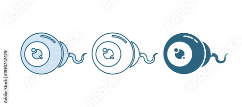 Blue Eye icon isolated on white background. Happy Halloween party. Vector