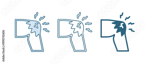 Blue Joint pain, knee pain icon isolated on white background. Orthopedic medical. Disease of the joints and bones, arthritis. Vector