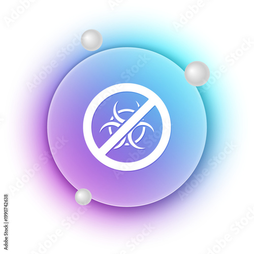 White Stop GMO icon isolated on white background. Genetically modified organism acronym. Dna food modification. Blue and purple gradient circle background. Vector