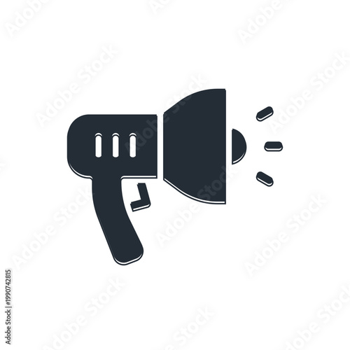 Black Police megaphone icon isolated on white background. Vector