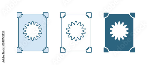 Blue Ancient magic book with alchemy recipes and mystic spells and enchantments icon isolated on white background. Vector