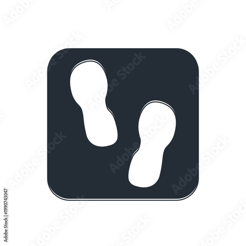 Black Human footprints shoes icon isolated on white background. Shoes sole. Vector