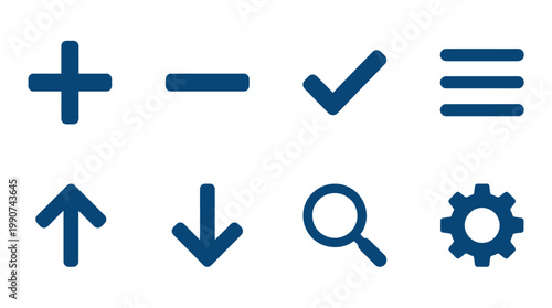 Canvastavla Set of user interface icons representing various functions for digital applicati