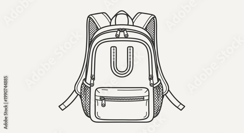 Backpack school bag travel luggage.
