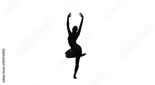 Ballerina silhouette in mid-pirouette pose with ballerina silhouette pirouette