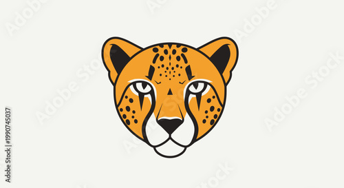 Cheetah Face Close Up Portrait.