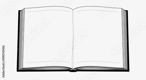 Open Book with Blank Pages Inside.