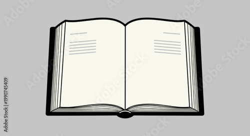 Open Book with White Pages.