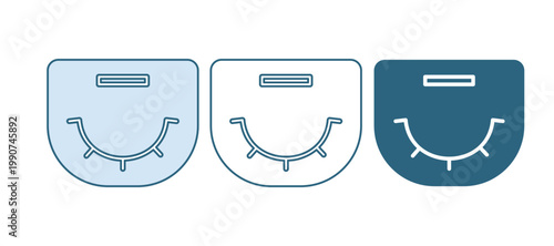 Blue Poker table icon isolated on white background. Vector