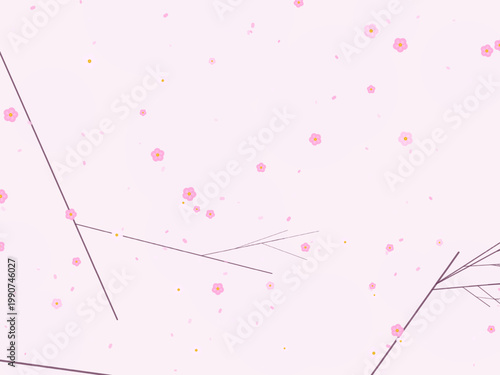 Sakura Cherry Flower Petal Pattern Background