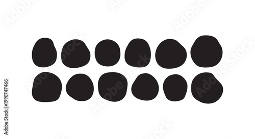 Set of organic blob shapes isolated on white background, minimalist simple graphic elements for design, abstract natural forms.