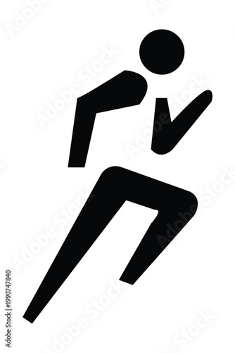 Pedestrian crossing sign icon with running man silhouette vector illustration symbolizing speed, safety, and fitness activity