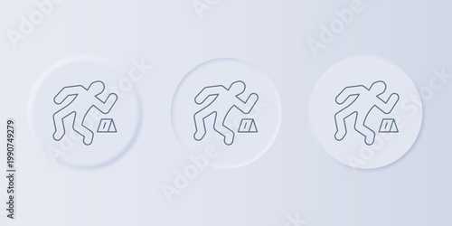 Grey Crime scene icon isolated on grey background. Set icons in square buttons. Vector