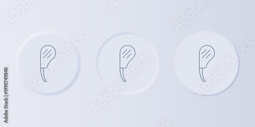 Grey Rib eye steak icon isolated on grey background. Steak tomahawk. Piece of meat. Set icons in square buttons. Vector