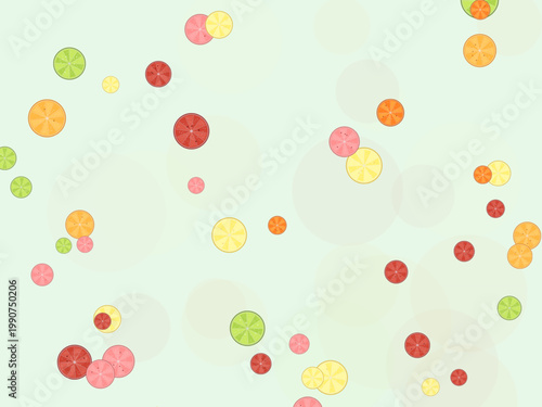 Fresh Citrus Fruit Slices Pattern Summer Background