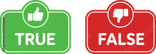 Like and dislike symbols with true and false buttons thumbs up down icons check box approval rejection vector illustration