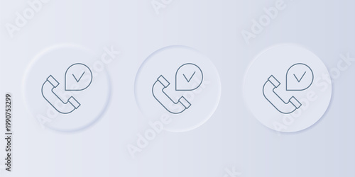 Grey Telephone handset icon isolated on grey background. Phone sign. Set icons in square buttons. Vector
