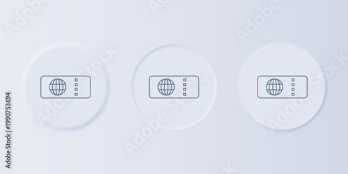 Grey Airline ticket icon isolated on grey background. Plane ticket. Set icons in square buttons. Vector