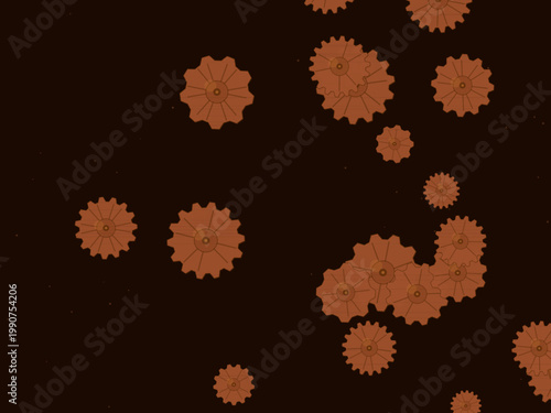 Industrial Steampunk Gears Clockwork Pattern Design
